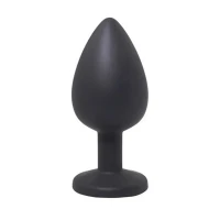 Анальна пробка Black small butt plug with white crystal — фото 2