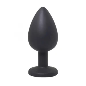 Анальна пробка Black small butt plug with white crystal