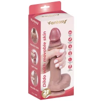 Реалістичний силіконовий фалоімітатор Silicone dildo with foreskin and realistic testicles 21 cm — фото 10