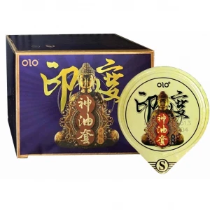 Презервативы OLO Blue Indian God Oil, ультратонкие, с пролонгирующим эффектом и ароматом ванили, синий, 10 шт