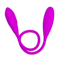Двухконечный вибратор PRETTY LOVE Snaky Vibe, с шипами, фиолетовый