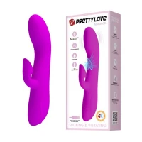 Вібратор з вакуумним кліторальним стимулятором Pretty Love Desirable Flirt, рожевий