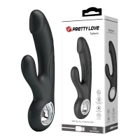Вібратор для подвійної стимуляції PRETTY LOVE Selene, USB-зарядка, чорний