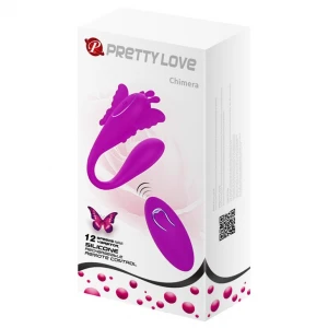 Вибратор для пар PRETTY LOVE Chimera, с пультом управления, фиолетовый