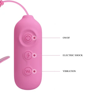 Затискачі для сосків з вібрацією та електростимуляцією Pretty Love Nipple Clips Romantic Wawe II, ро
