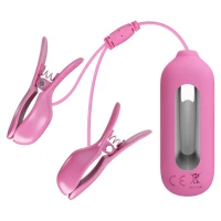 Затискачі для сосків з вібрацією та електростимуляцією Pretty Love Nipple Clips Romantic Wawe II, ро — фото 8