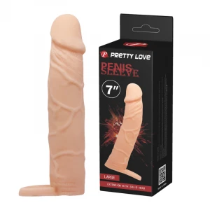 Насадка на пенис Pretty Love Penis Sleeve, телесная, 18 см