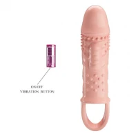 Насадка на пеніс з вібрацією Pretty Love Penis Sleeve Cecelia, тілесна — фото 5