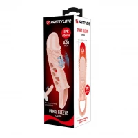 Насадка на пеніс з вібрацією Pretty Love Penis Sleeve Cecelia, тілесна — фото 6