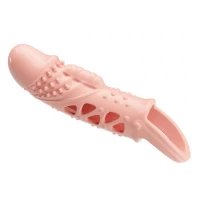Насадка на пеніс з вібрацією Pretty Love Penis Sleeve Cecelia, тілесна — фото 7