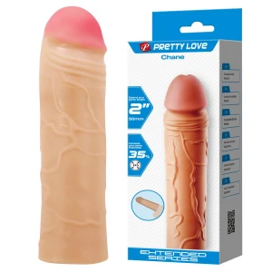 Насадка на пенис PRETTY LOVE Chane, Extended Series, телесная, 5 см