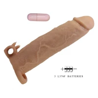 Насадка на пеніс з вібро PRETTY LOVE- Xerxes – Penis Sleeve with Vibrating Ring, Flesh Color, 22 cm — фото 6