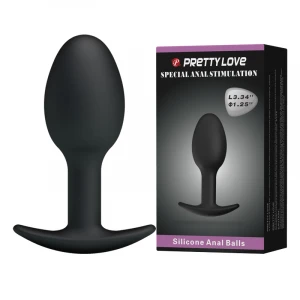 Анальная пробка Pretty Love Heavy Balls, с утяжелённым шариком внутри, 10 см