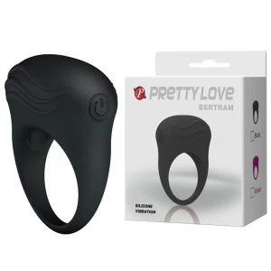 Эрекционное кольцо с вибрацией PRETTY LOVE Bertram, черное
