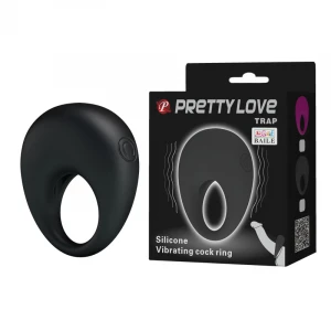 Ерекційне кільце з вібрацією PRETTY LOVE Trap, з мінівібратором для клітора, силіконове