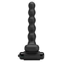 Насадка для двойного проникновения с виброкольцом PRETTY LOVE Hercules Penis Sheath III, с анальным стимулятором, чёрная, 11,6 см — фото 8