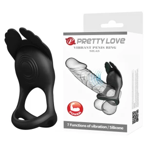 Віброкільце для пари Pretty Love Silas, чорне