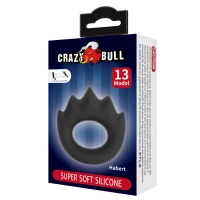 Ерекційне кільце Crazy Bull Super Soft Silicone Habert, чорне — фото 2