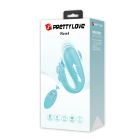 Вибростимулятор PRETTY LOVE Remi, с толчками, hands-free, с пультом управления, силиконовый, голубой — фото 8