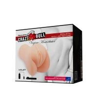 Мастурбатор CRAZY BULL VIOLET REALISTIC VAGINA, Vibration