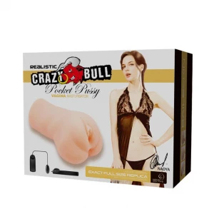 Реалістична вагіна з вібрацією CRAZY BULL - Realistic Pocket Pussy