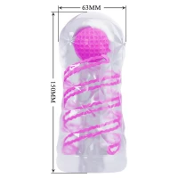 Мастурбатор Pretty Love Transparent Spiral Masturbator, рожевий — фото 8