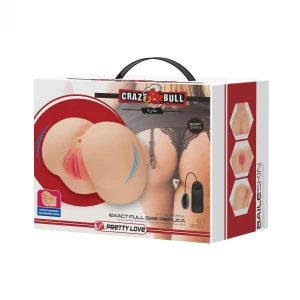 Мастурбатор CRAZY BULL - Kylie, Vibration Double holes TPR ABS