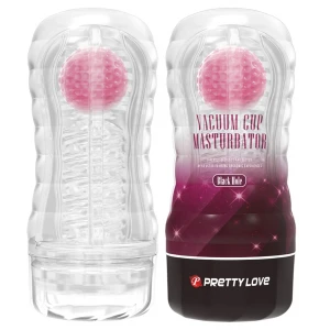 Прозорий мастурбатор вагіна PRETTY LOVE VACUUM CUP MASTURBATOR Black Hole ABS TPR