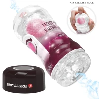 Прозорий мастурбатор вагіна PRETTY LOVE VACUUM CUP MASTURBATOR Black Hole ABS TPR — фото 2