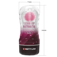 Прозорий мастурбатор вагіна PRETTY LOVE VACUUM CUP MASTURBATOR Black Hole ABS TPR — фото 3