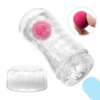 Прозорий мастурбатор вагіна PRETTY LOVE VACUUM CUP MASTURBATOR Black Hole ABS TPR — фото 8