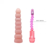 Гибкий реалистичный вибратор BAILE Flexi Vibe Sensual Spine, с гибким стержнем для стимуляции точки G, телесный, 22 см — фото 4
