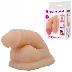Силиконовый фаллоимитатор с мошонкой PRETTY LOVE Realistic Cock, 5.3