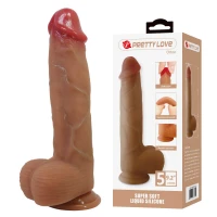 Фалоімітатор PRETTY LOVE Orton, з мошонкою, тілесний, 9.2&quot; / 23,4 см