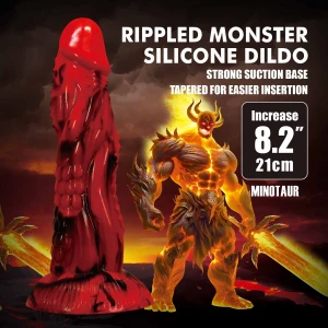 Фалоімітатор Power Monsters Minotaur – 21 cm Rippled Monster Silicone Dildo