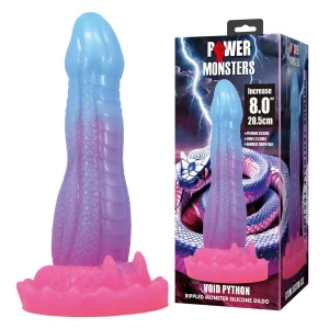 Фалоімітатор Power Monsters Void Python, рельєфний, силіконовий, без мошонки, 21 см