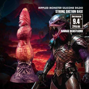 Фалоімітатор Power Monsters Savage Beastlord – 24 cm Rippled Monster Silicone Dildo