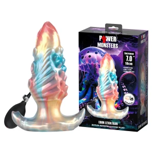 Анальний розширювач Power Monsters Ebon Leviathan – 18 cm Rippled Monster Silicone Dildo