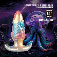 Анальний розширювач Power Monsters Ebon Leviathan – 18 cm Rippled Monster Silicone Dildo — фото 2