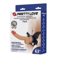 Страпон Pretty Love Wells 6.3 Silicone Dildo with Harness Briefs — фото 3