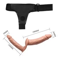 Подвійний страпон BAILE STRAP ON DOUBLE DILDOS, 7.1''+5.9'' — фото 6