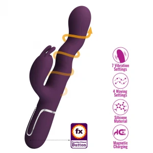 Вібратор PRETTY LOVE Laursen Dark Purple Waving & Vibrating Rabbit