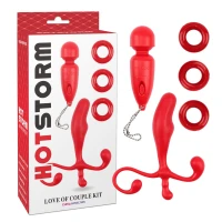 Набор секс-игрушек CHISA Hot Storm Love of Couple Kit, красный, 5 предметов