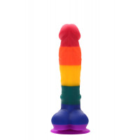 Райдужний фалоімітатор на присосці Dream toys Colourful Love Rainbow Dildo, 20 см х 3.8 см