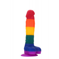 Радужный фаллоимитатор на присоске Dream toys Colourful Love Rainbow Dildo, 20 см х 3.8 см