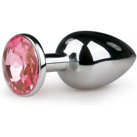 Анальная пробка Loveshop Silver Metall Diamond Pink, L