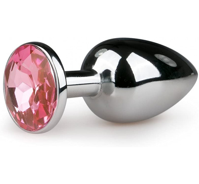 Анальная пробка Loveshop Silver Metall Diamond Pink, L
