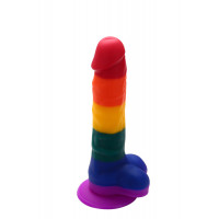 Райдужний фалоімітатор на присосці Dream toys Colourful Love Rainbow Dildo, 20 см х 3.8 см