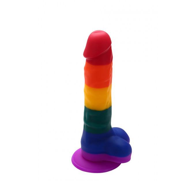 Радужный фаллоимитатор на присоске Dream toys Colourful Love Rainbow Dildo, 20 см х 3.8 см