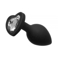 Анальная Black Silicone Heart Diamond, M